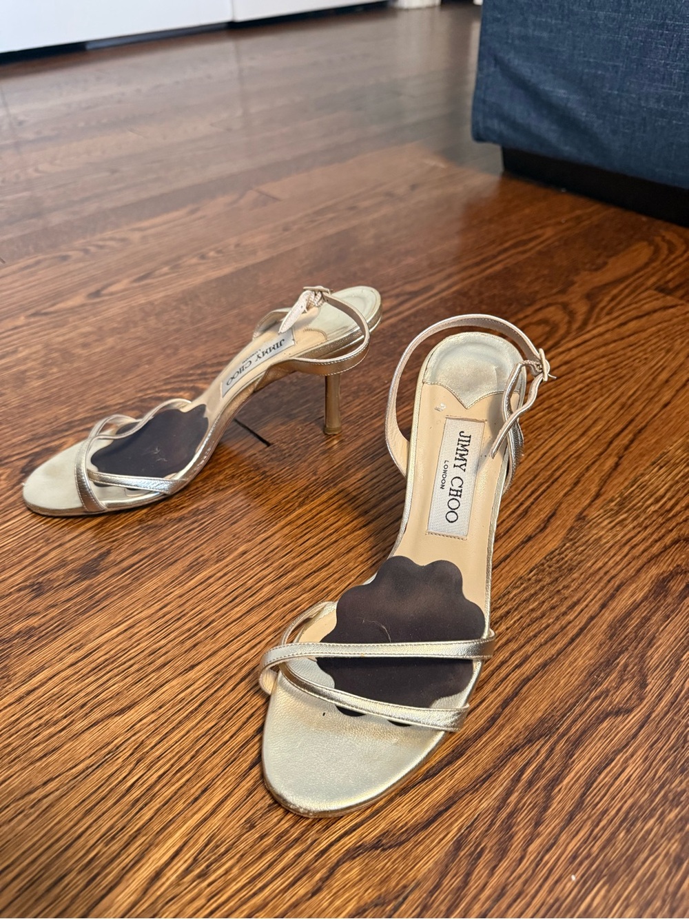 Jimmy Choo Women's Metallic Strappy Stiletto Sandals